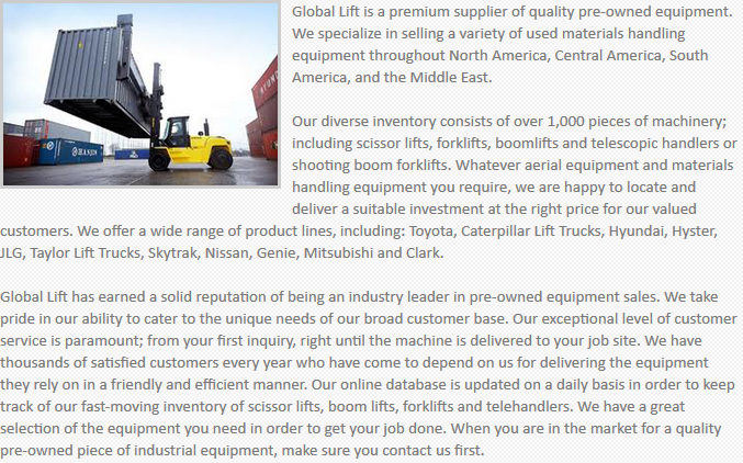 Global Lift Equipment Salinas